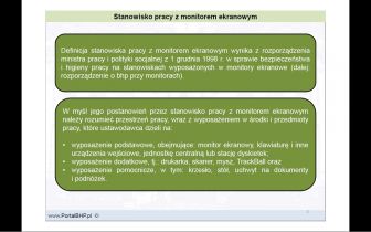 Obowiązki oraz wymagania w zakresie bhp wobec stanowisk wyposażonych w monitory ekranowe