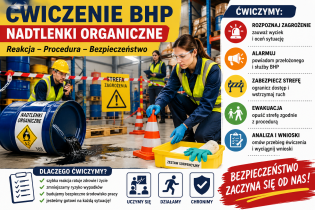 Scenariusz ćwiczenia BHP: wyciek nadtlenków organicznych w magazynie – karta ćwiczenia i procedura postępowania