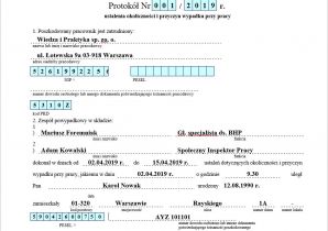 dane osobowe w dokumentacji powypadkowej