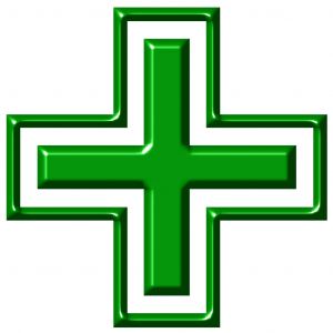 krzyż zielony - apteczny