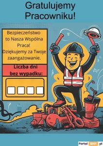 Dni bez wypadków A4 z logo PB