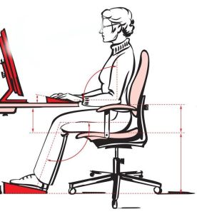 organizacja stanowiska pracy z komputerem wraz z krzesłem