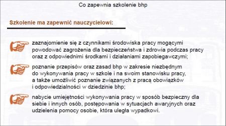 szkolenie bhp dla nauczycieli