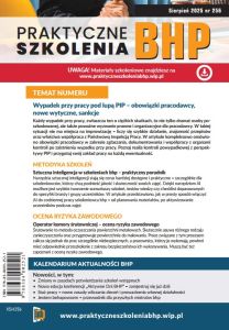 Praktyczne Szkolenia BHP Sierpień 2025 nr 256